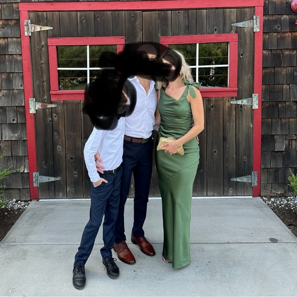 Selma One-Shoulder Satin Gown petal & pup - Picture 4 of 5